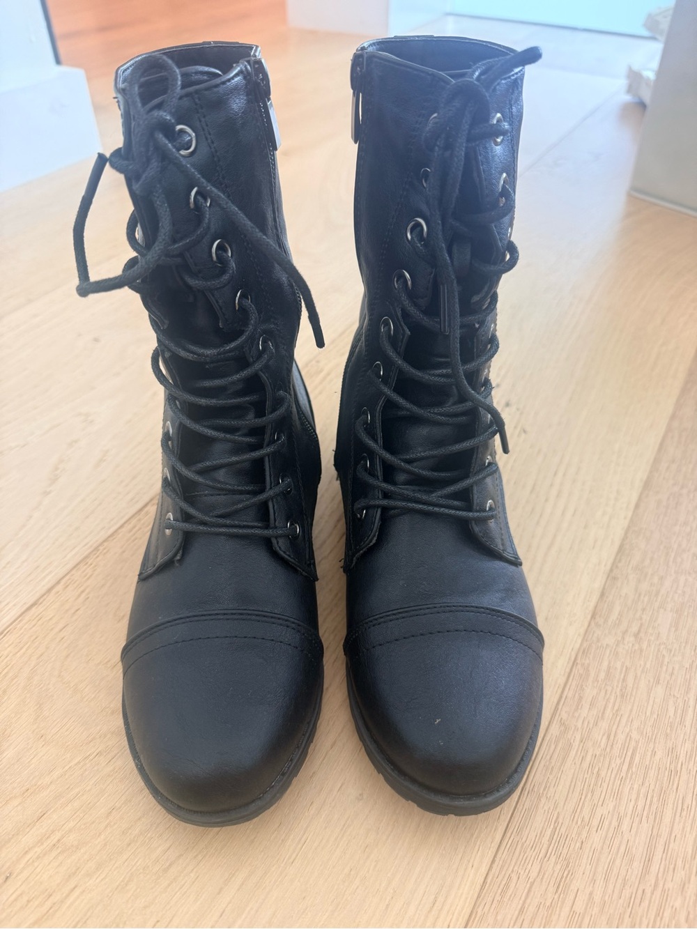Women’s Black Lace-Up Combat Boots